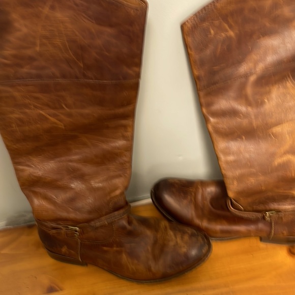 Frye distressed brown leather boots 7 - Picture 1 of 4
